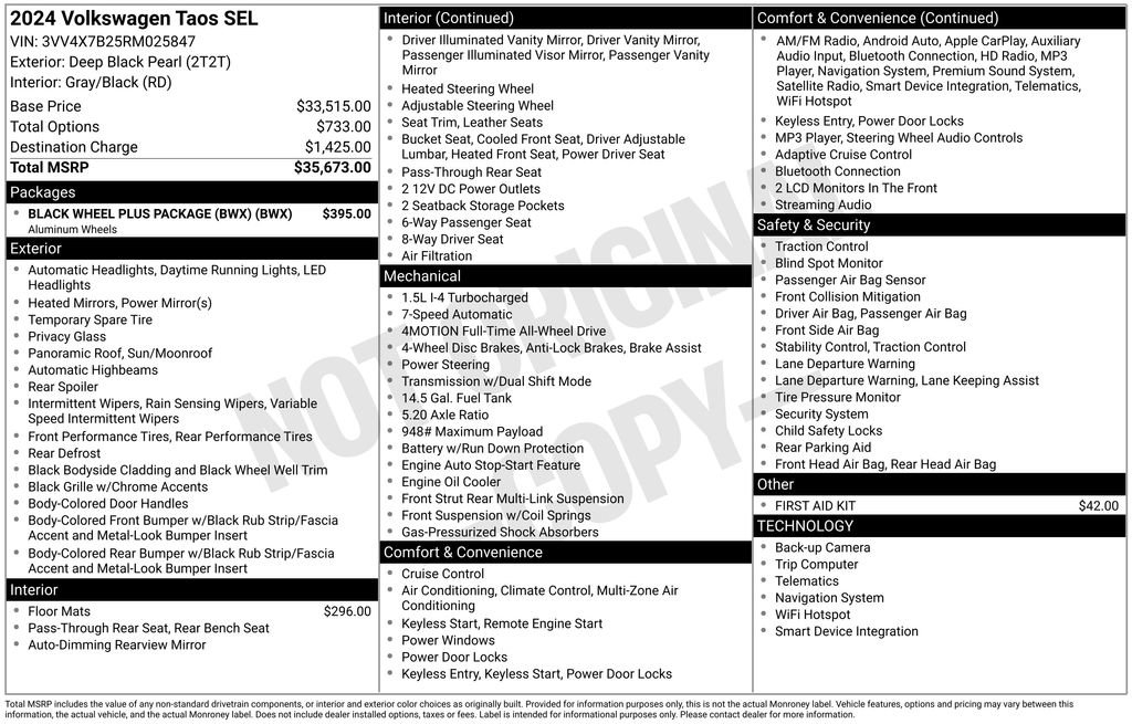 Used 2024 Volkswagen Taos SEL image 28
