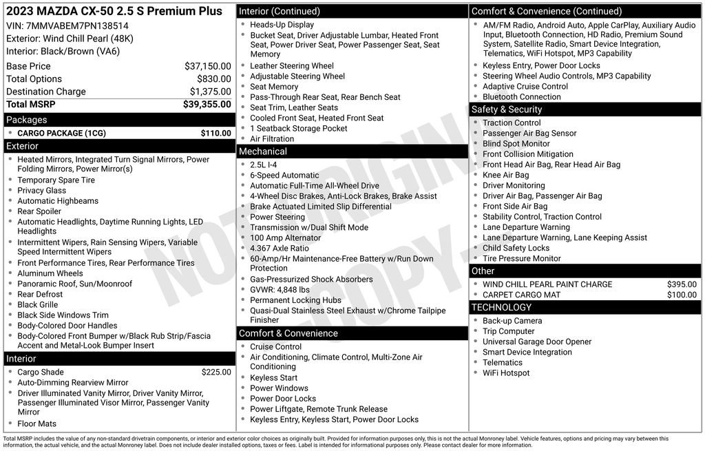 Certified 2023 MAZDA CX-50 AWD 2.5 S w/ Cargo Package image 10