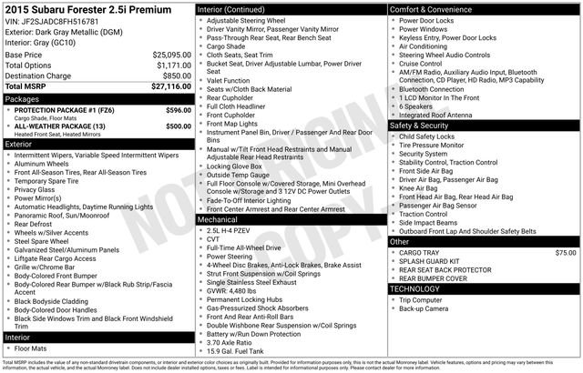 Used 2015 Subaru Forester 2.5i Premium w/ Protection Package #1 image 3