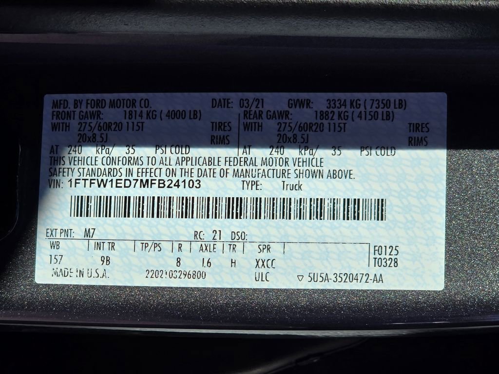 Used 2021 Ford F150 Platinum w/ Equipment Group 701A High image 53