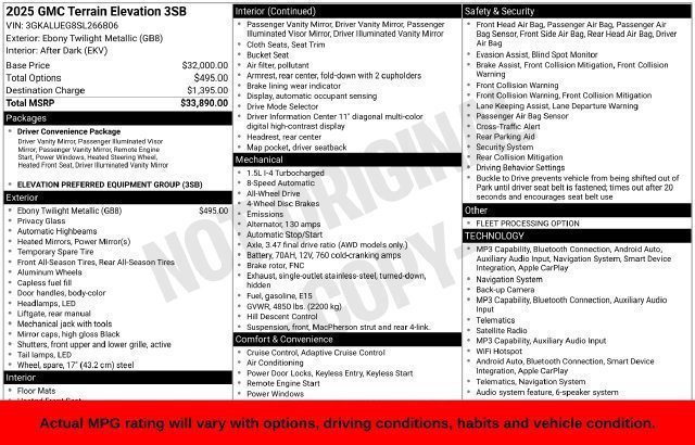 Used 2025 GMC Terrain Elevation AWD/4WD image 23