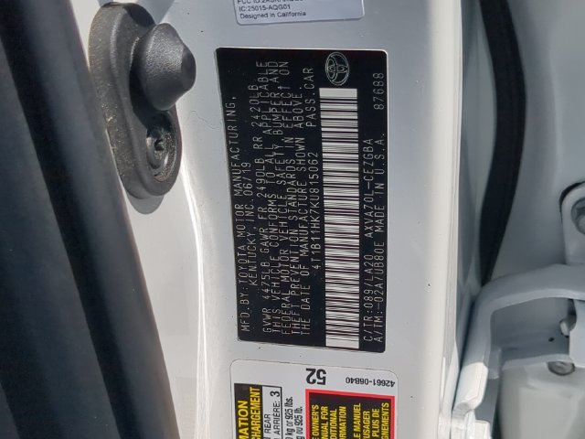 Used 2019 Toyota Camry XLE w/ Navigation Package FWD image 38