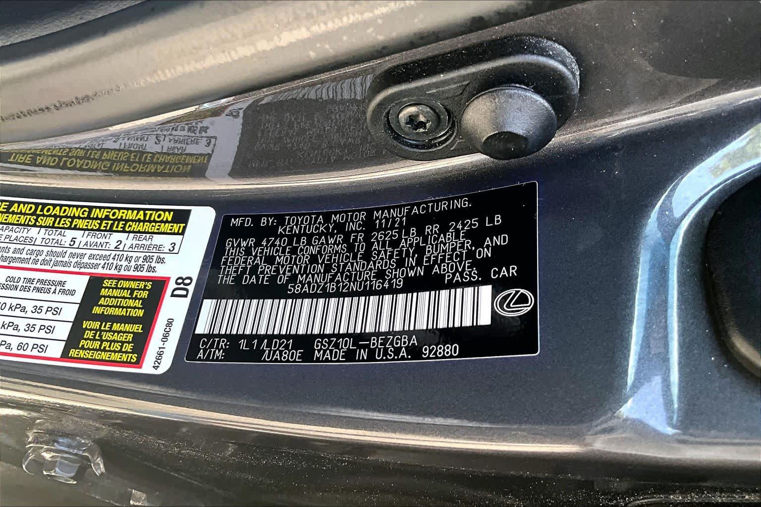 Used 2022 Lexus ES 350 w/ Premium Package FWD image 35