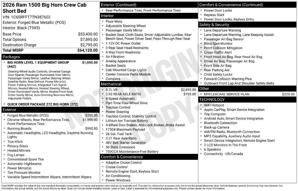 New 2026 RAM 1500 Big Horn AWD/4WD image 29