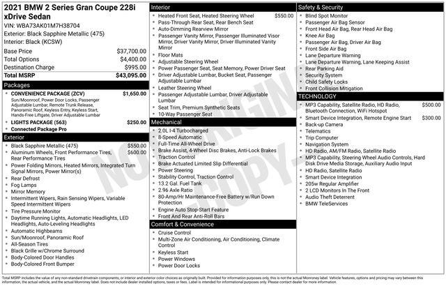 Used 2021 BMW 228i xDrive Gran Coupe w/ Convenience Package image 39