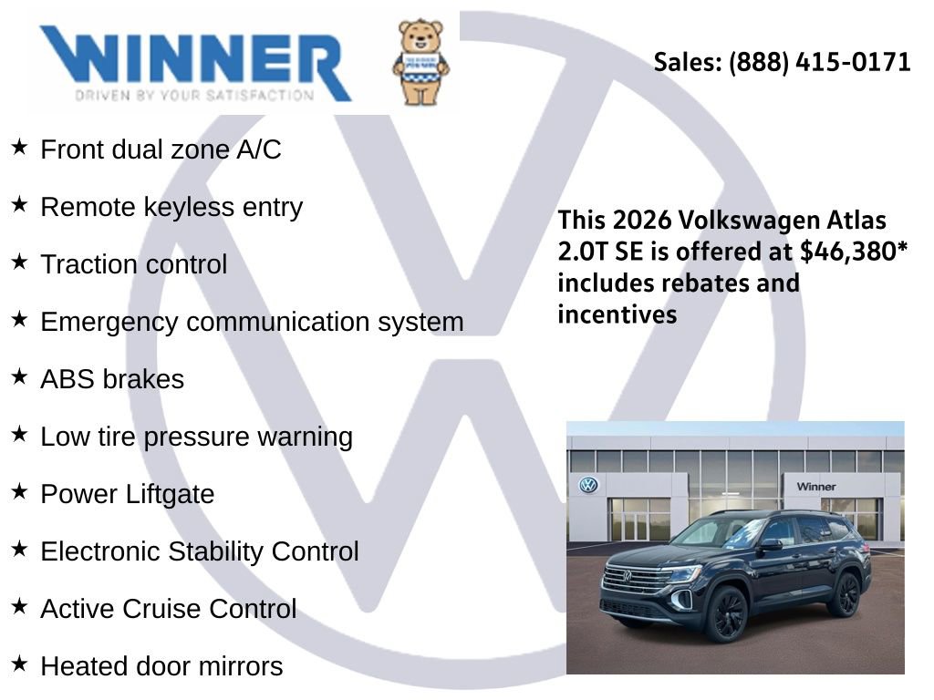New 2026 Volkswagen Atlas SE image 2