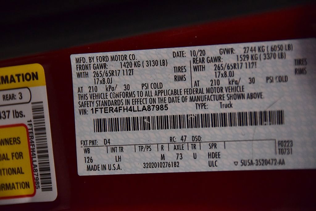 Used 2020 Ford Ranger XLT w/ Equipment Group 301A Mid AWD/4WD image 17
