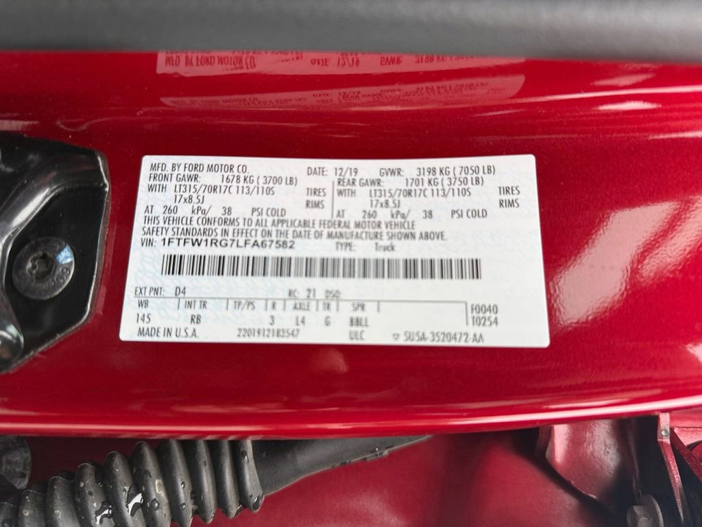 Used 2020 Ford F150 Raptor w/ Equipment Group 802A Luxury image 39