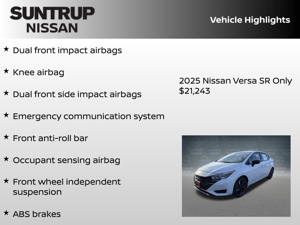 New 2025 Nissan Versa SR w/ Trunk Package image 16