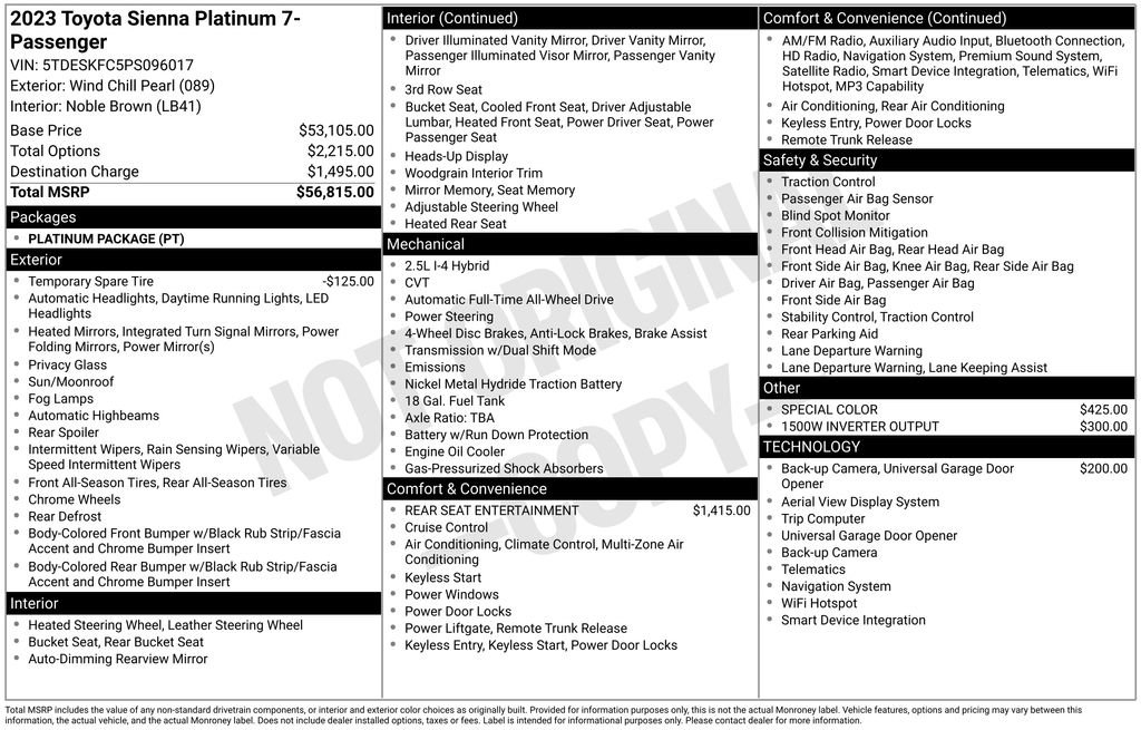 Certified 2023 Toyota Sienna Platinum AWD/4WD image 34