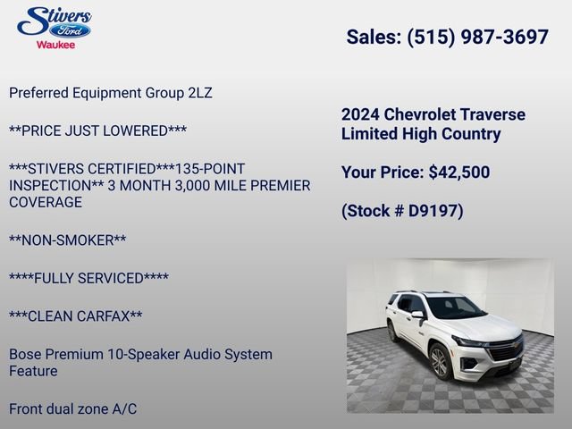Used 2024 Chevrolet Traverse High Country AWD/4WD image 8