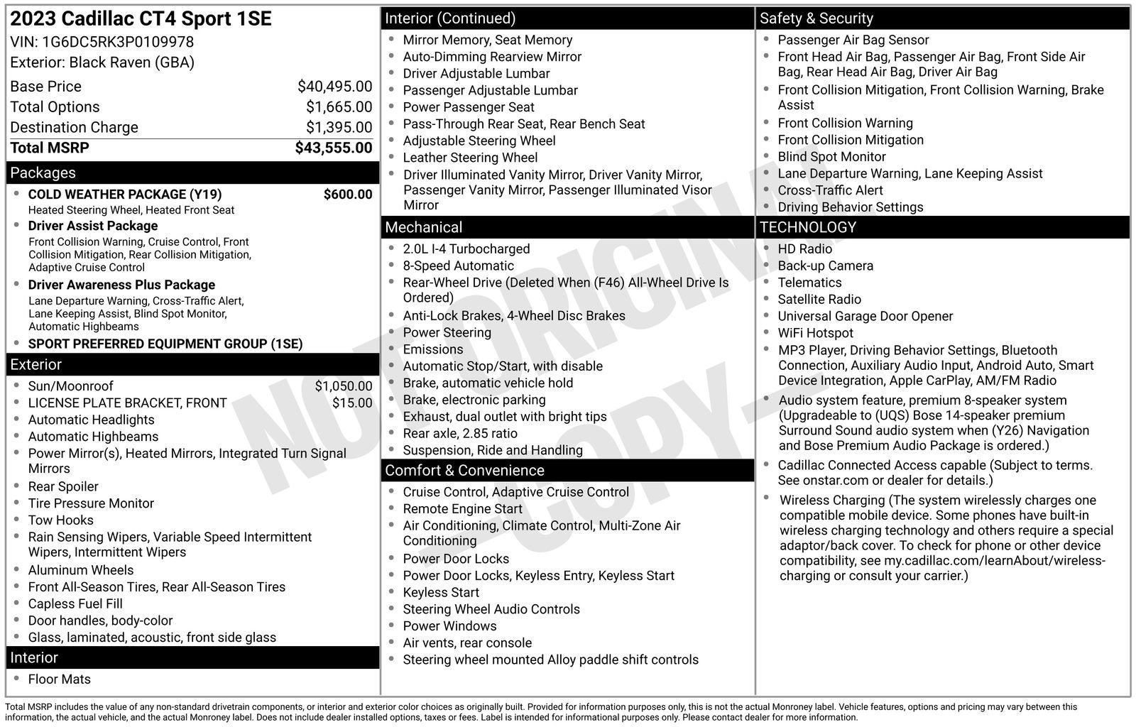 Used 2023 Cadillac CT4 Sport w/ Cold Weather Package RWD image 8