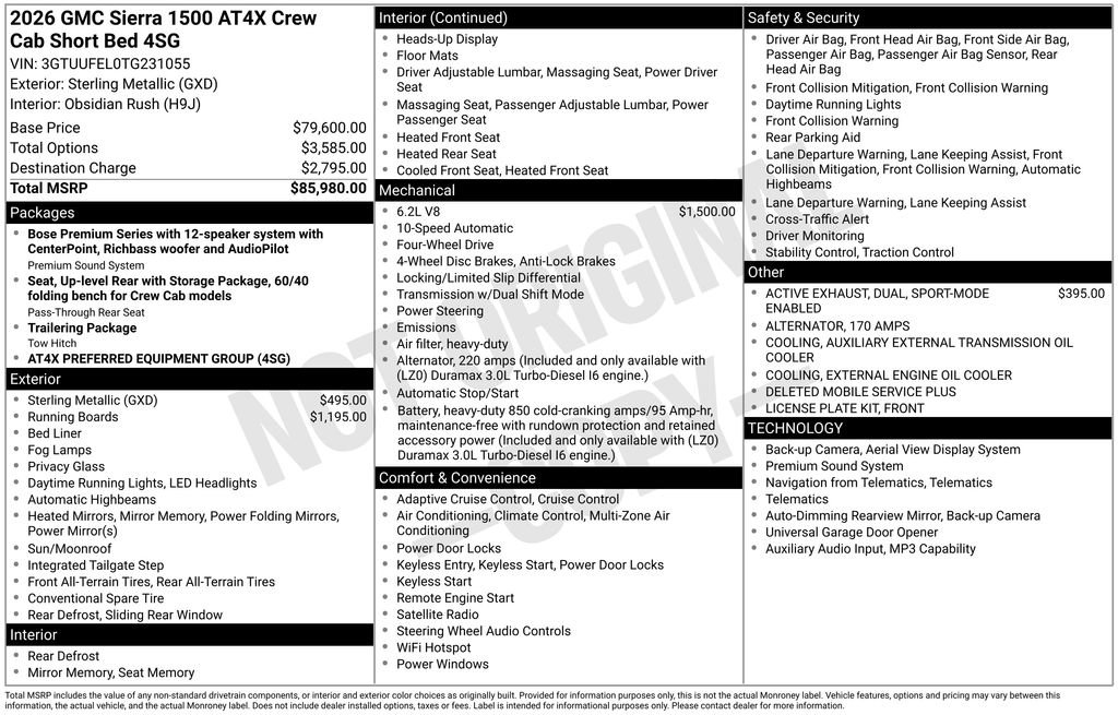 Used 2026 GMC Sierra 1500 AT4X AWD/4WD image 47