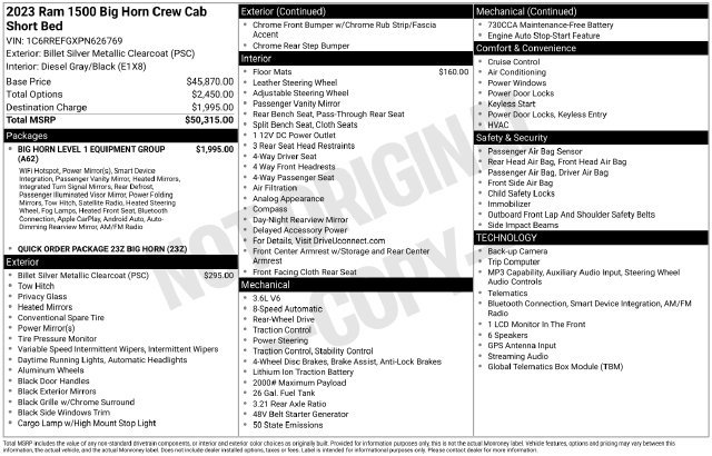 Used 2023 RAM 1500 Big Horn RWD image 44