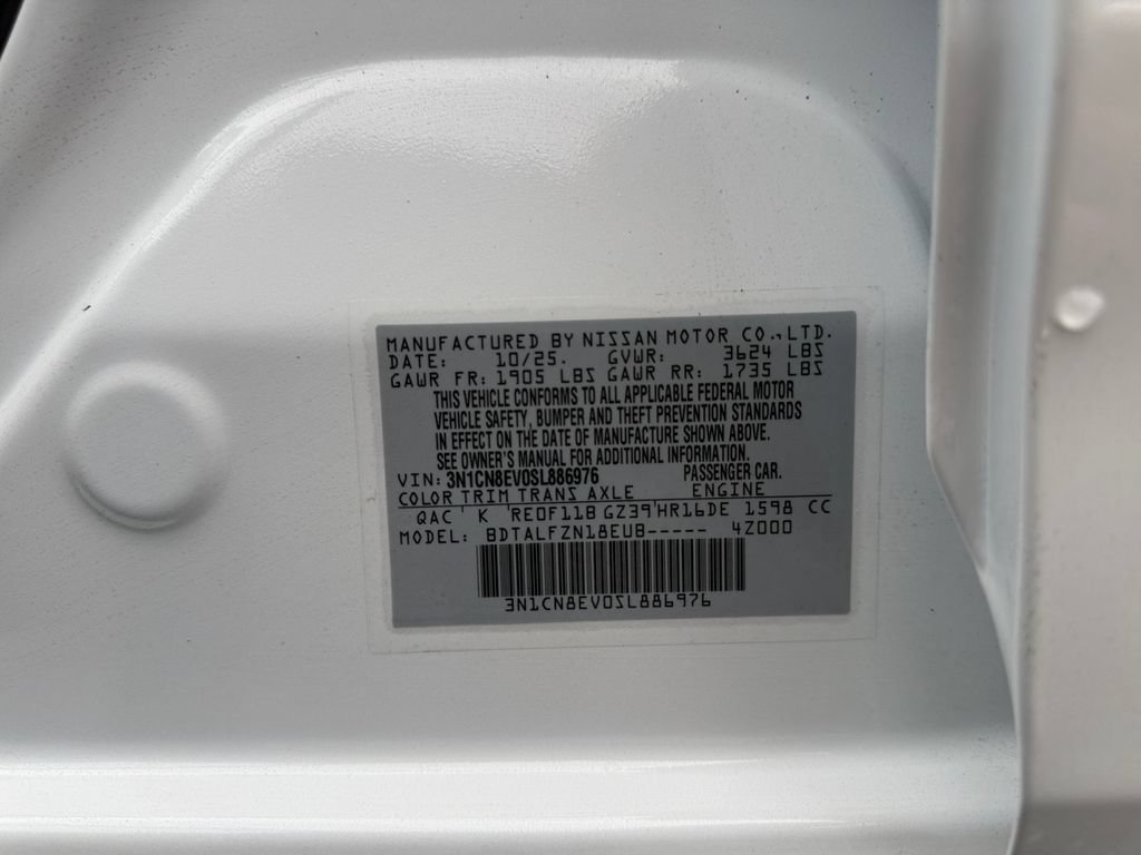 New 2025 Nissan Versa SV w/ Trunk Package FWD image 24