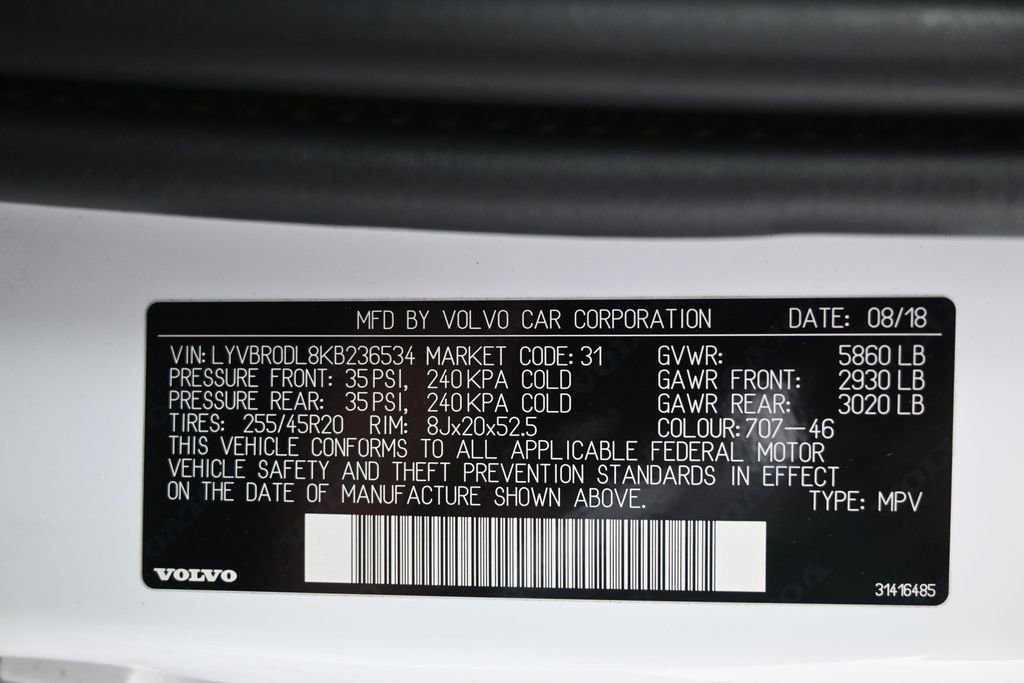 Used 2019 Volvo XC60 T8 Inscription w/ Advanced Package image 9