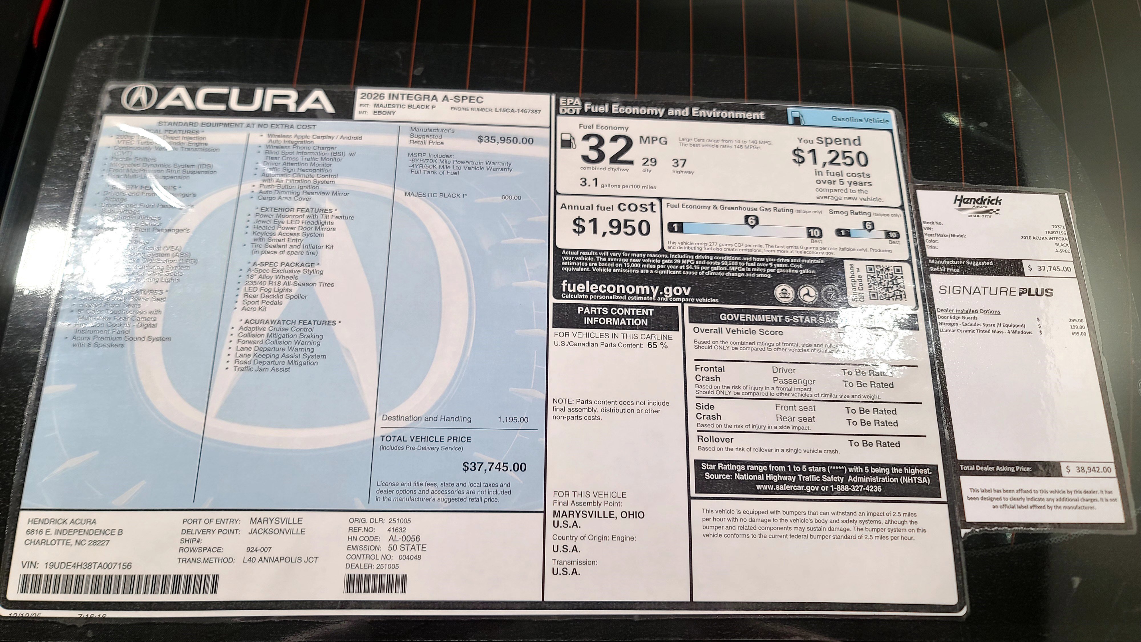 Certified 2026 Acura Integra A-Spec FWD image 35