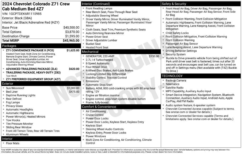 Used 2024 Chevrolet Colorado Z71 w/ Z71 Convenience Package 2 AWD/4WD image 2