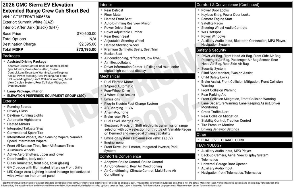 New 2026 GMC Sierra EV Elevation AWD/4WD image 4