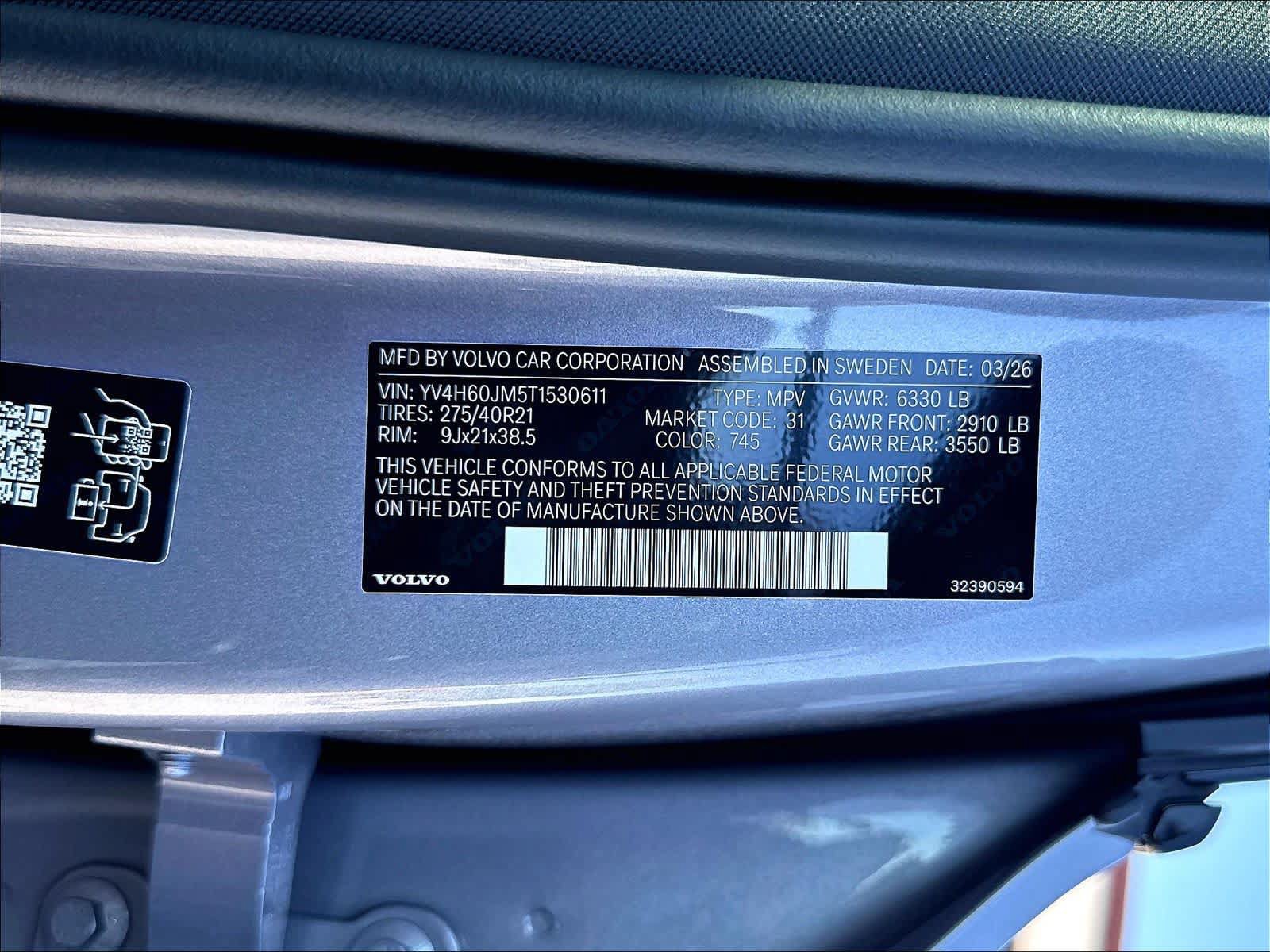New 2026 Volvo XC90 T8 Ultra w/ Protection Package AWD/4WD image 36