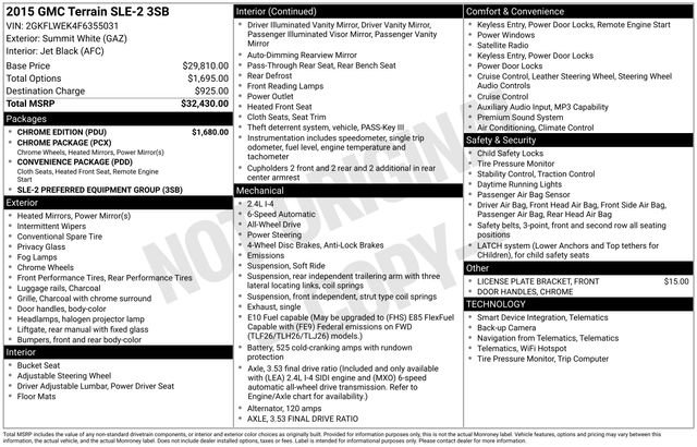 Used 2015 GMC Terrain SLE w/ Chrome Edition image 10