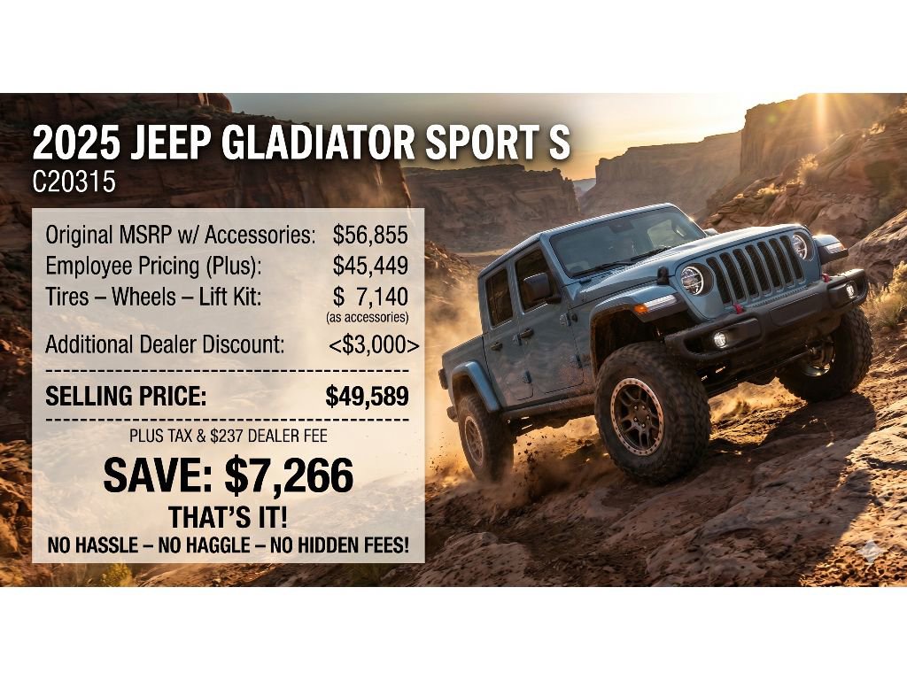 New 2025 Jeep Gladiator Sport AWD/4WD image 2