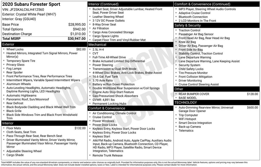 Used 2020 Subaru Forester Sport image 39