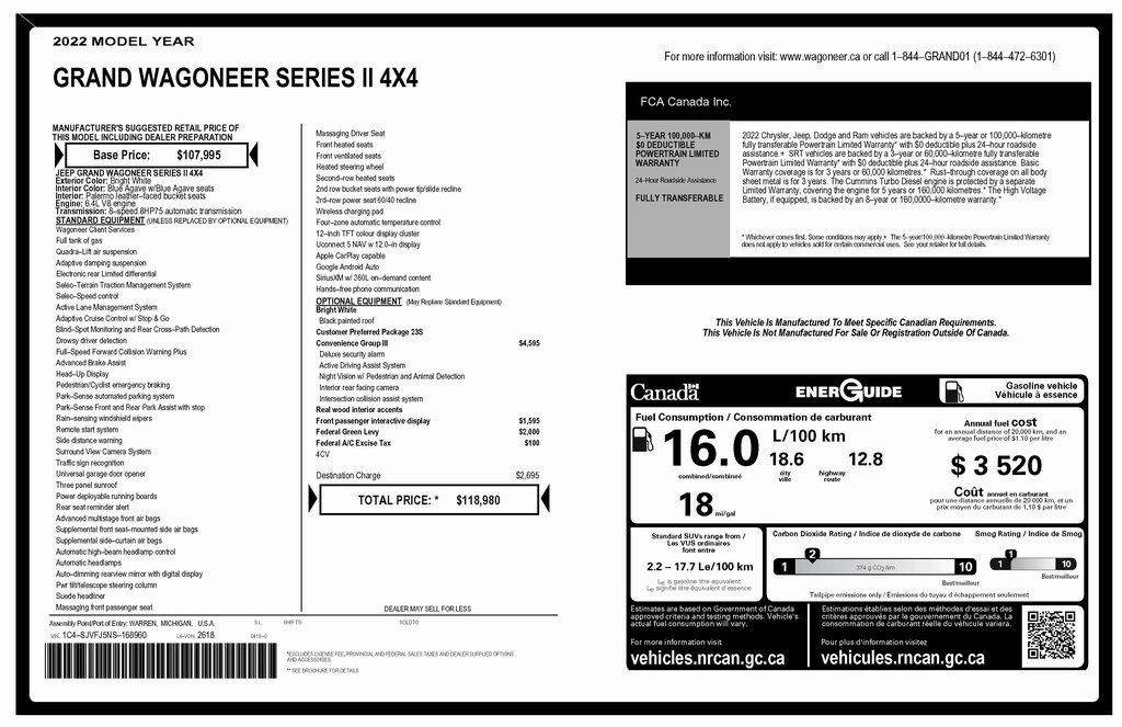 Used 2022 Jeep Grand Wagoneer Series II w/ Convenience Group III image 4