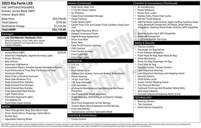 Used 2023 Kia Forte LXS w/ LXS Technology Package FWD image 19