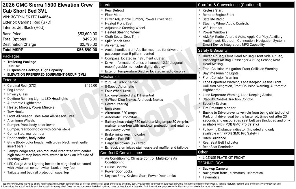 New 2026 GMC Sierra 1500 Elevation AWD/4WD image 37