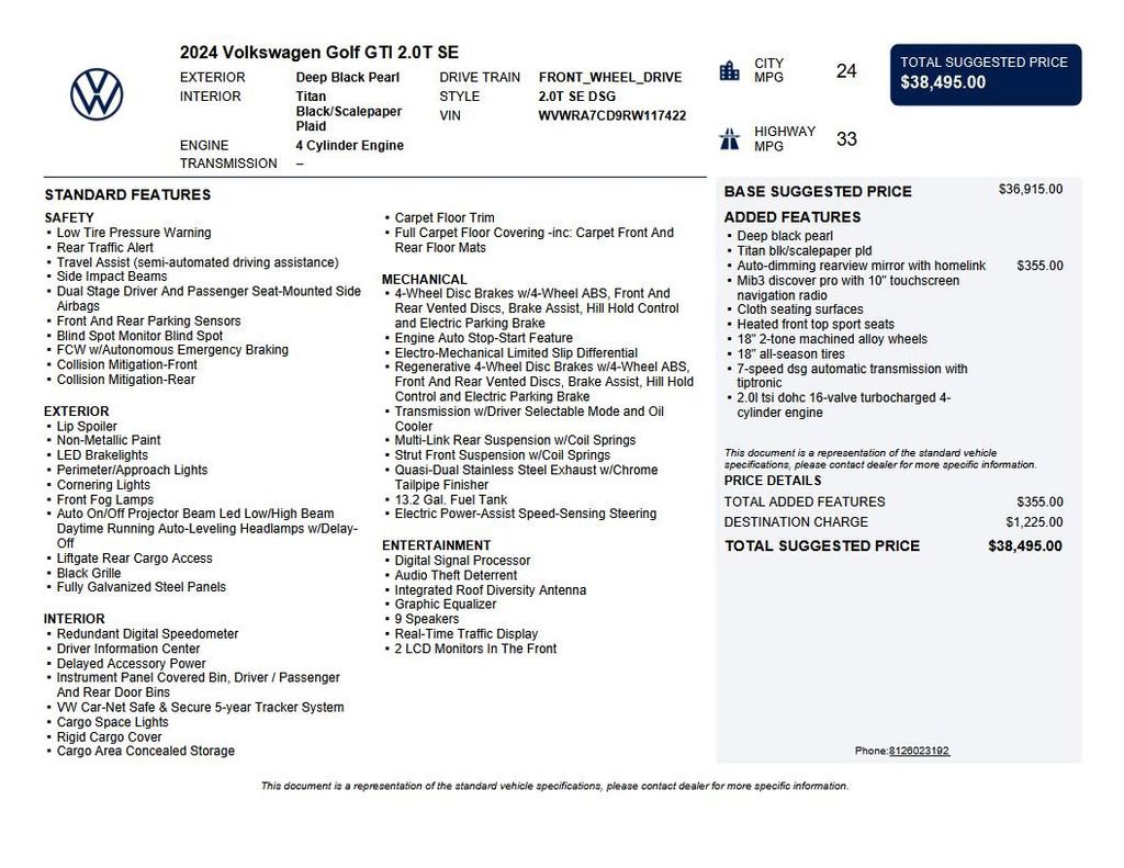 Used 2024 Volkswagen GTI SE image 35