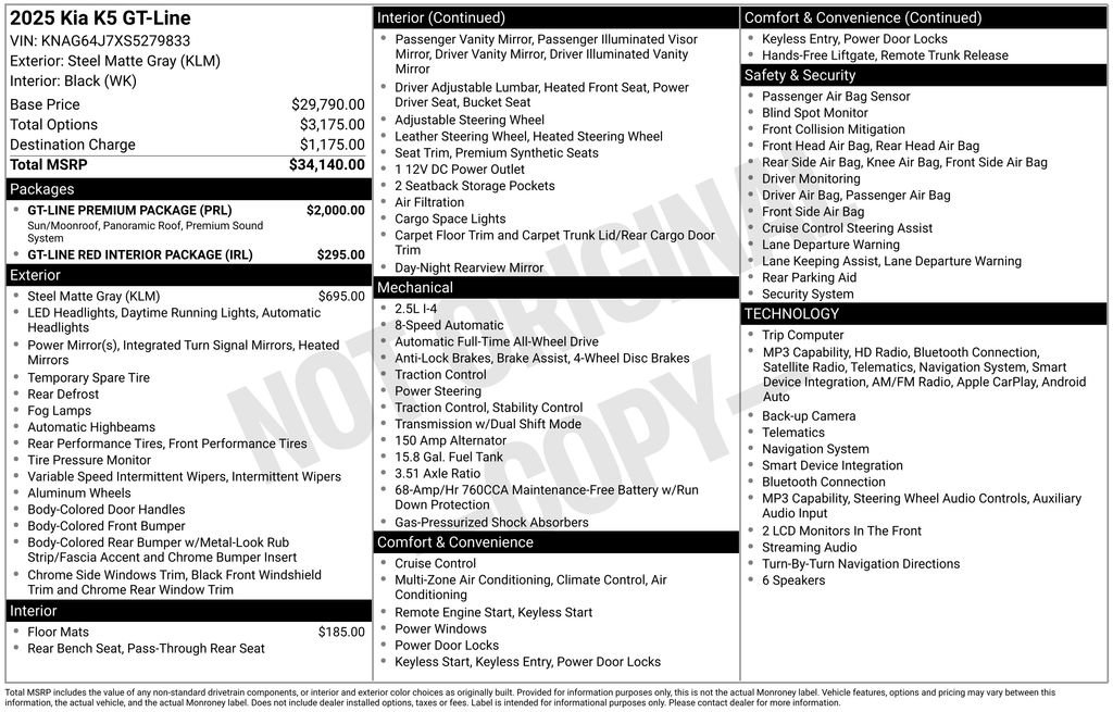 Used 2025 Kia K5 GT-Line w/ GT-Line Premium Package AWD/4WD image 3