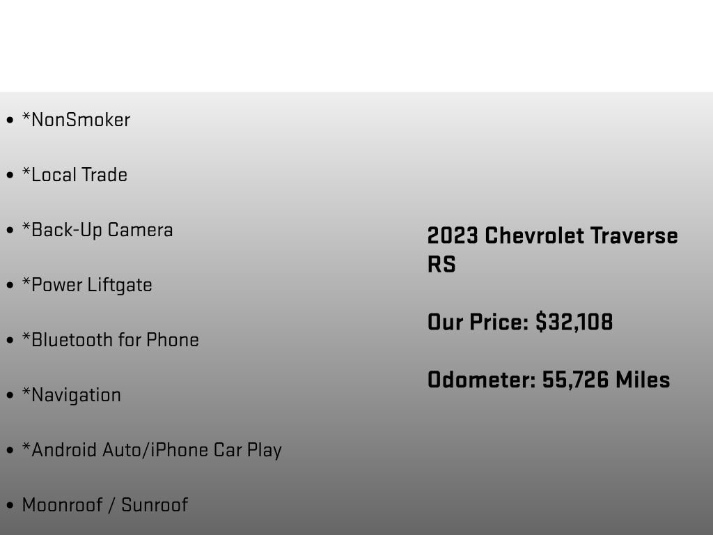 Used 2023 Chevrolet Traverse RS w/ LPO, Floor Liner Package AWD/4WD image 12