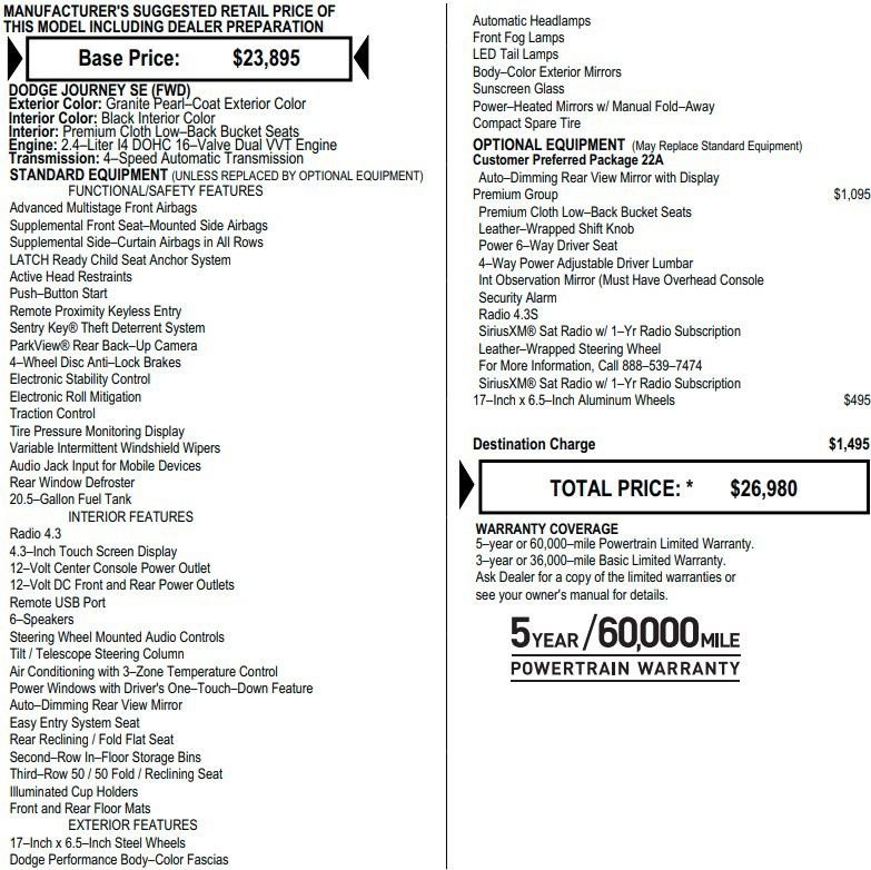 Used 2019 Dodge Journey SE w/ Premium Group FWD image 2