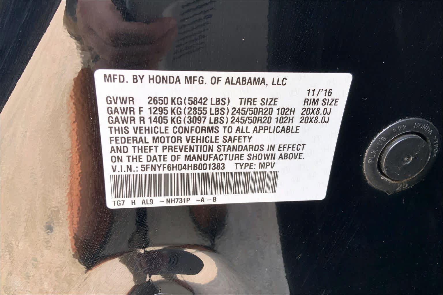 Certified 2017 Honda Pilot Elite image 37