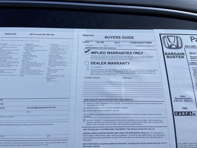 Used 2014 Lexus RX 350 FWD w/ Navigation Package image 5