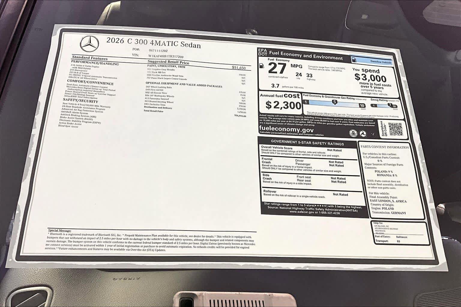 New 2026 Mercedes-Benz C 300 4MATIC Sedan image 18