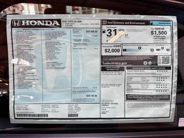 New 2026 Honda Civic Si image 34