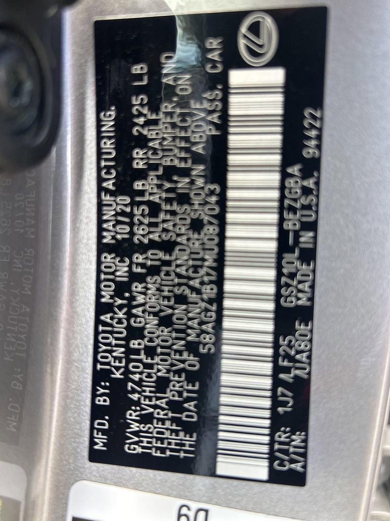 Used 2021 Lexus ES 350 F Sport w/ Accessory Package image 54