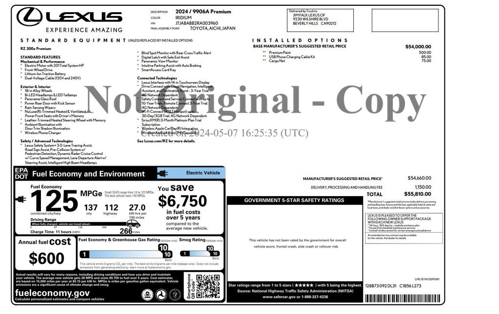 Used 2024 Lexus RZ 300e Premium image 3