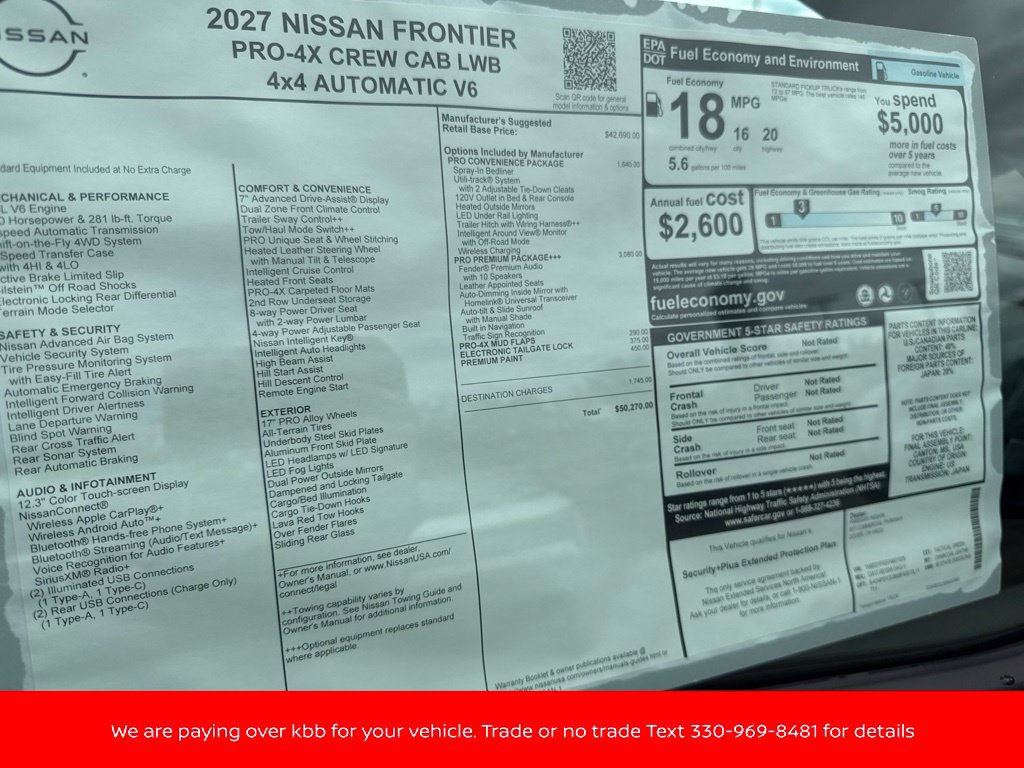 New 2027 Nissan Frontier PRO-4X w/ Pro Premium Package AWD/4WD image 52