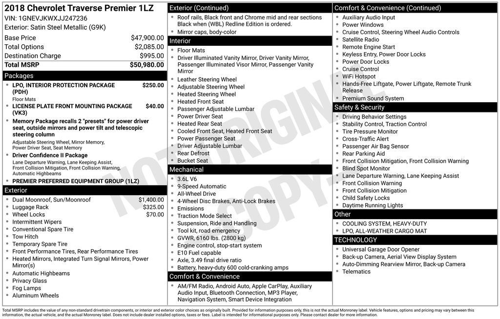 Used 2018 Chevrolet Traverse Premier image 3