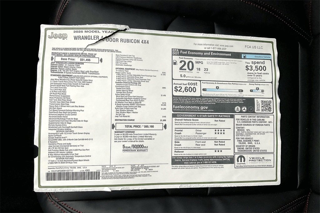 New 2025 Jeep Wrangler Unlimited Rubicon image 14