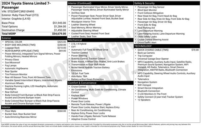 Used 2024 Toyota Sienna Limited AWD/4WD image 7