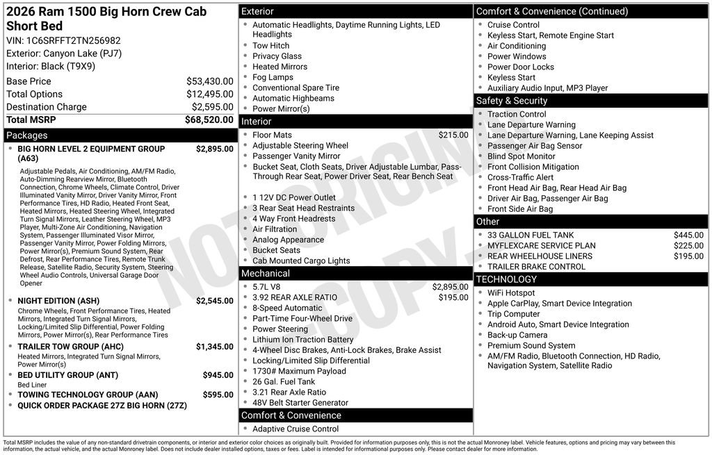 Used 2026 RAM 1500 Big Horn AWD/4WD image 47