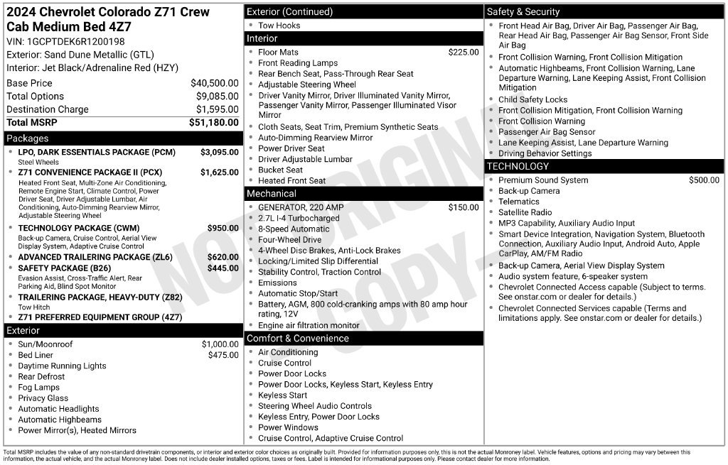 Certified 2024 Chevrolet Colorado Z71 w/ LPO, Dark Essentials Package AWD/4WD image 41
