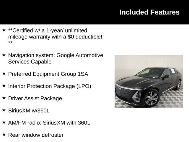 Certified 2024 Cadillac Lyriq Tech w/ Driver Assist Package RWD image 4