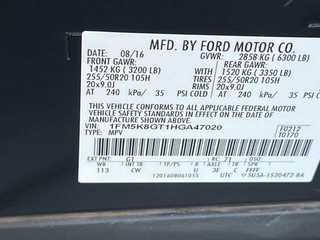 Used 2017 Ford Explorer Sport w/ Equipment Group 401A AWD/4WD image 31