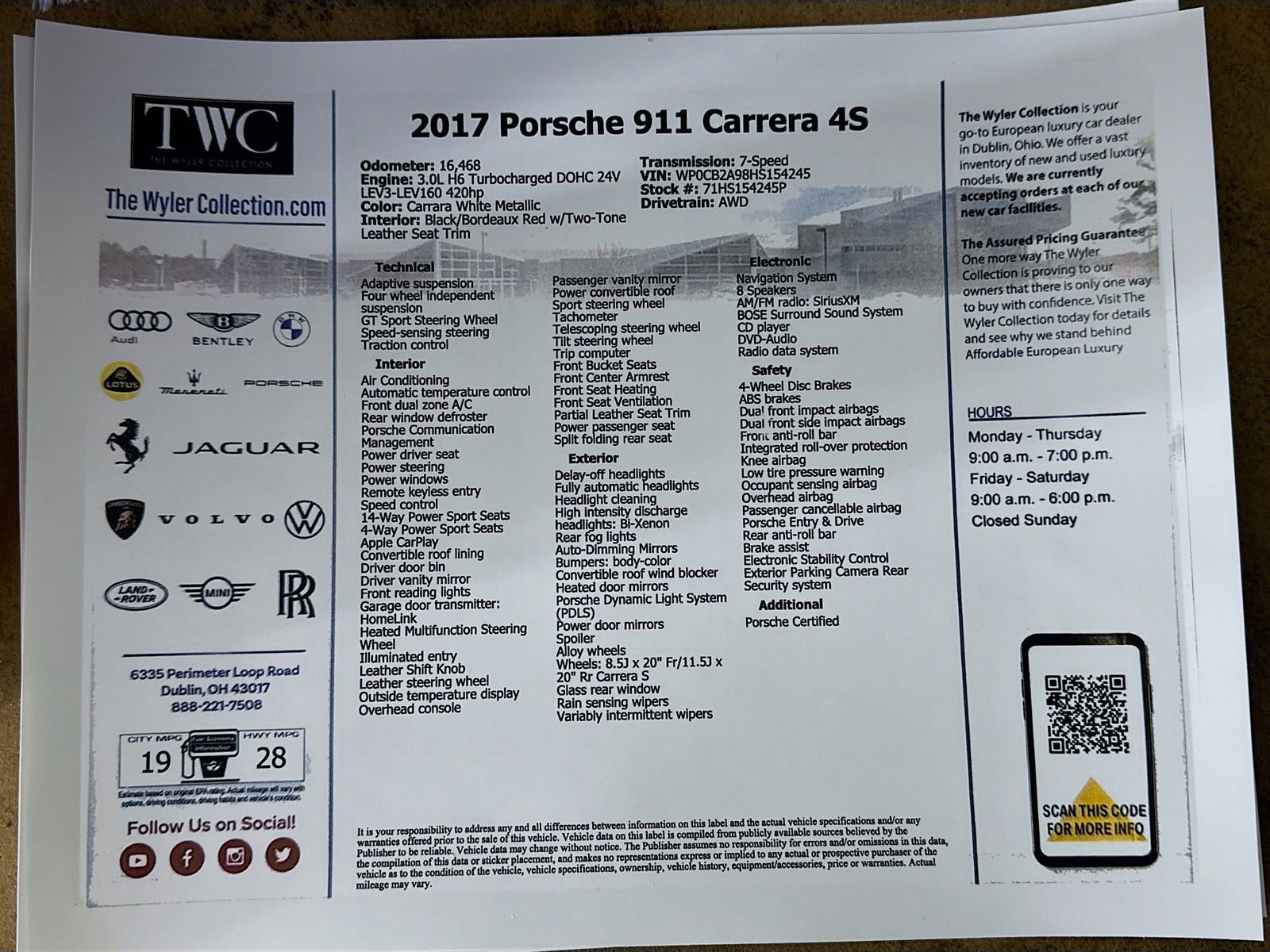 Used 2017 Porsche 911 Carrera 4S AWD/4WD image 40