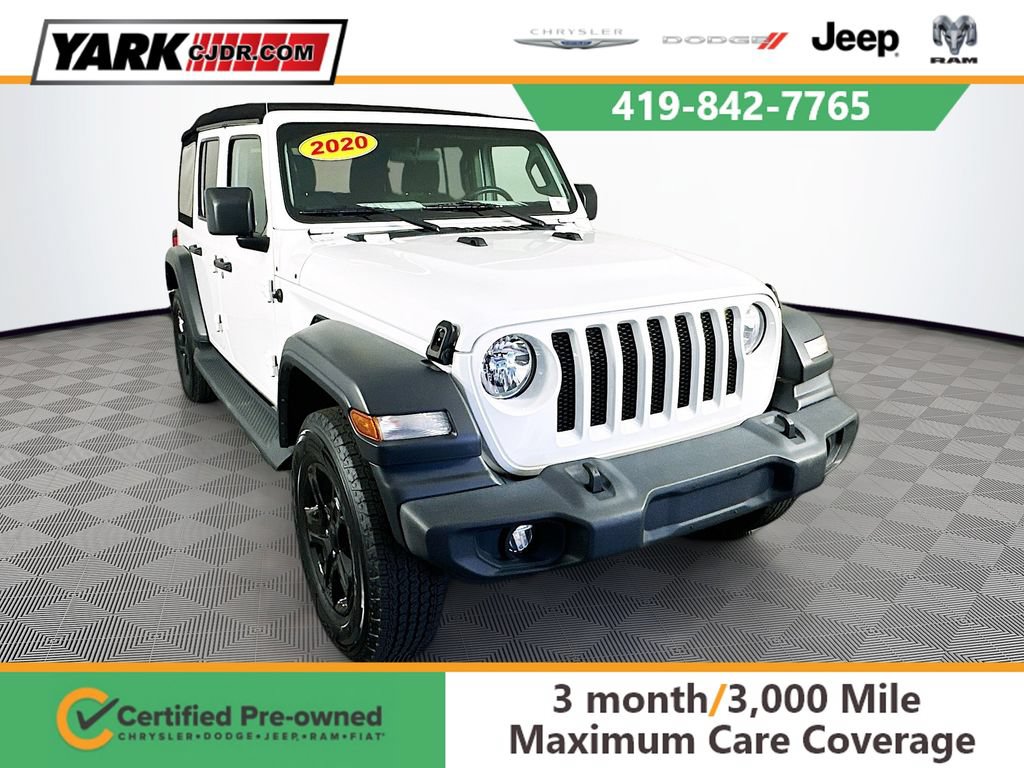 Certified 2020 Jeep Wrangler Unlimited Sport S AWD/4WD image 1